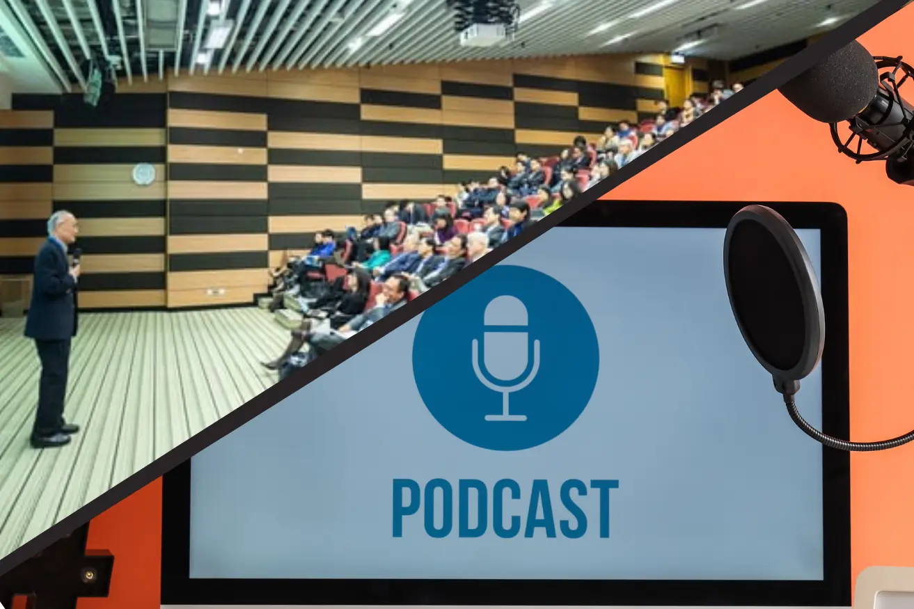 lecture hall and podcasting