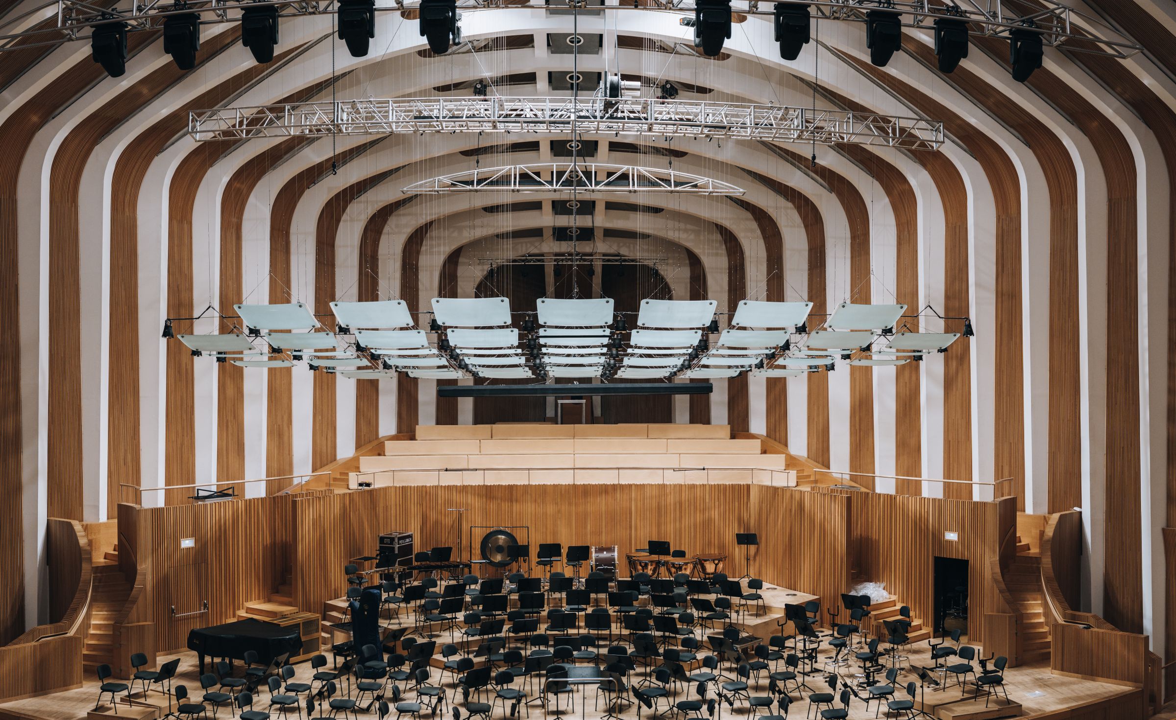 Auditorium with acoustic wall and ceiling panels, Sound Krafted Pakistan